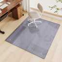 Glass Chair Mat 46" x 55" Heavy Duty Tempered Glass Office Chair Mat, Glass Floor Mat with Round Corner and Polished Edge for Smooth Glide, Office Chair Mat for Carpet, Hardwood Floor, Grey