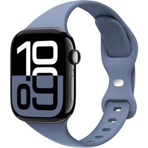 3 x STG Sport Slim Thin Narrow Silicone Bands Compatible with Apple Watch Band Ultra 3/2/1 49mm, Series 11/10 46/42mm, 9/8/7 45/41mm, SE 6/5/4 44/40mm, 3/2/1 42/38mm for Women Men