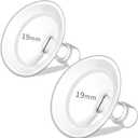 PumpMom-us 19mm Oval Flanges Compatible with Medela Breast Pump Parts, Replace Nipple Shields Flanges Compatible with Medela Pump in Style PersonalFit Symphony Freestyle Flex Swing Maxi