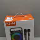 Karaoke Machine, Portable Bluetooth Speaker with 2 Wireless Microphones for Adults & Kids with Lights, Karaoke Microphone with PA System Supports USB/TF/FM/AUX for Home Party Home System Packages (Black)