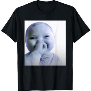 Ai Baby Meme Funny Laughing Baby Baby Meme Brainrot T-Shirt. S Size