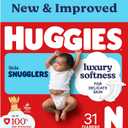 2 x Huggies Size Newborn Diapers, Little Snugglers Baby Diapers, Size Newborn (up to 10 lbs), 31 Count, Packaging May Vary