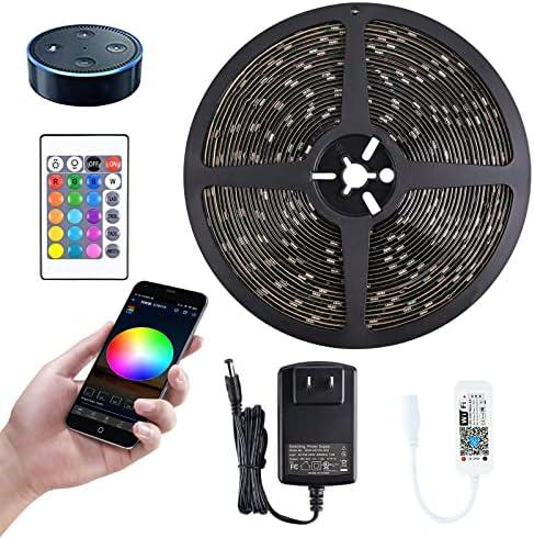 MIHEAL Led Light Strip,WiFi Wireless Smart Phone Controlled Strip Light Kit 32.8ft 300leds 5050 Waterproof IP65 LED Lights,Compatible with Android and iOS System,Alexa