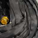 Non-Expandable Garden Hose 100feet, Flexible Water Hose with 10 Function Hose Nozzle, Lightweight, Tangle Free, Rust Proof for Yard (Black)