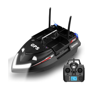 4 Boxes RC Bait Boat for Fishing with 6.6lbs Load Capacity, 18000mAh Battery & Dual Motor&Antena for 500M Long-Range Bait Deployment, Fish Bait Boats with Stern Hook System for Professional Fishing