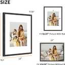 12x16 Picture Frame Set of 4, Displays 8x10 with Mat or 12x16 Without Mat, Photo Frames for Wall Hanging or Tabletop, Includes HD Plexiglass, Black
