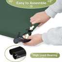 Outdoor Elevated Dog Beds Medium Sized Dog, Cooling Raised Dogs Cots Bed with Breathable Mesh, Portable Lifted Pet Hammock, Non-Slip Feet, Green, M