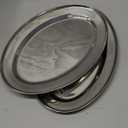 Set of 2 Stainless Steel 18 Oval Platter- Serving Platters for Appetizer Snack Fruit Cup Cake Server Tray Display Serving Dishes for Entertaining