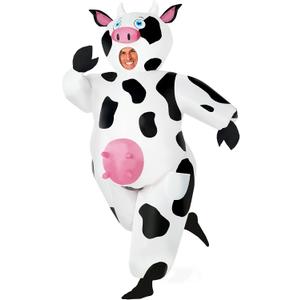 Morph Adult Inflatable Cow Costume - Funny Farm Animal Outfit, Easy Wear, Durable Material, Perfect for Halloween