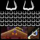 Plastic Christmas Light Hanger Clips, Fascia Board Clips, Deck Banister Light Clips, Holiday Lights Clip Hangers Outside Indoor for Fascia Board in Thickness from 1''-1 5/8" (100PCS)