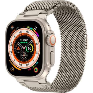 Milanese Loop Compatible for Apple Watch Ultra 3 2 1 Band 49mm 46mm 45mm 44mm 42mm, Men Stainless Steel Rugged Mesh Band with Strong Magnetic Clasp, Adjustable Metal Strap for iWatch Series 11/10/9/8/7/6/5/4/SE/Ultra
