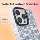 ChiCsFleur for iPhone 16 Case, TPU Phone case with Camera Protection for Women Girls Teens - Blue Silver Leaf Gift Design Chinoiserie Decor Colored Natural Artsy Sorority Aesthetic Unique (IndigoSophora)