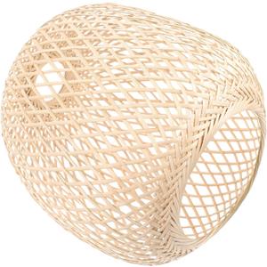 ORFOFE Large Woven Lampshade Bamboo Lamp Cover Pendant Lamp Cover Wicker Decorative Lampshade, 20x20cm