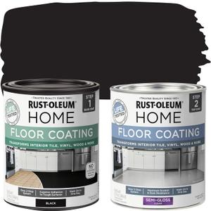 Rust-Oleum 367605 Home Interior Floor Coating Kit, Semi-Gloss Black