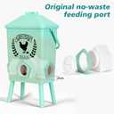 Tgeyd 4.2-Gallon Gravity Chicken Feeder & Waterer Set No-Waste Poultry Feeder with Automatic Water Dispenser, Rainproof Lid, Raised Stand Legs & Anti-Roost Cone
