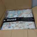 Tortania Area Rug Living Room Rugs - 9x12 Washable Boho Rug Vintage Oriental Distressed Farmhouse Large Thin Indoor Carpet for Living Room Bedroom Under Dining Table Home Office - Aqua Multi