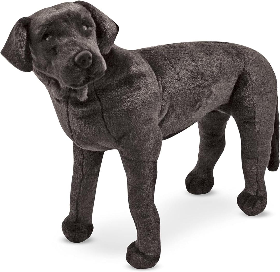 Melissa & Doug Giant Black Lab - Lifelike Stuffed Animal Dog (over 2 feet tall), 30.5 x 19.5 x 9.5