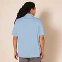 Amazon Essentials Men's Regular Fit Golf Polo Shirt, Moisture-Wicking Quick Dry, Recycled Polyester, Short Sleeve, Light Blue, Large