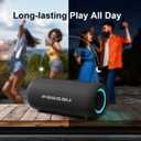 Passau Portable Bluetooth Speakers Loud 40W Peak Stereo Sound, Passive Radiators-Deep Bass, All Day Playtime, Adjustable Strap, BT5.3, IPX5 Wireless Speaker RGB Lights for Indoor Outdoor (Black)