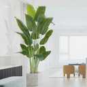Artificial Bird of Paradise Plant 7.5Ft Tall Fake Tropical Palm Tree Large Fake Plants with 18 Silk Banana Leaves Faux Plant Indoor Decor Trees White Pot for Home Bedroom Living Room Office