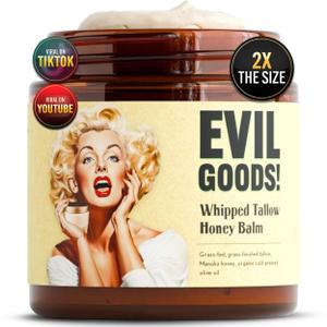 Whipped Beef Tallow and Manuka Honey Balm Moisturizer for Skin, Face, Lips, Body - Unscented (4 Ounce (Pack of 1))