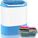 Pyle Upgraded Version Pyle Portable Washer & Spin Dryer, Mini Washing Machine, Twin Tubs, Spin Cycle w/Hose, 11lbs. Capacity, 110V - Ideal For Compact Laundry