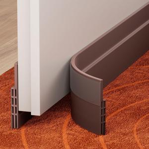 GroTheory 2 Pack Door Draft Stopper, Under Door Sweep for Exterior & Interior Doors, Weather Stripping Door Seal, Garage Window Blocker Noise Cold Air Insulation, Draft Guard Brown 2" W x 39" L