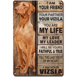 Metal Sign Tin Sign Vintage Wall Art I Am Your Friend Gift for Vizsla Lovers Vintage Wall Art Prints Bathroom Signs for Home for Yard 12 * 16inches
