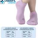 Doctor's Select Viscose Bamboo Ankle Diabetic Socks for Women and Men - 6 Pairs | Diabetic Ankle Socks for Men | Neuropathy Socks for Women | Pink, Light Pink, Purple, Blue, Green, Yellow, Large