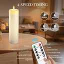 14" x 4" Large Flameless Candles with Remote Timer, Waterproof Outdoor Battery Operated, LED Electric Flickering Pillar Candle for Wedding, Anniversary, Birthday Party and Patio Lanterns Decor, 2 Pack