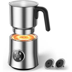 Milk Frother and Steamer,Electric Frother with One-Touch Operation, 304 Stainless Steel Jug, Large Capacity and BPA Free