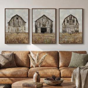 Large Framed Farmhouse Wall Art for Living Room, Set of 3 20x30 Inch, 20" W x 30" H x 3Pcs