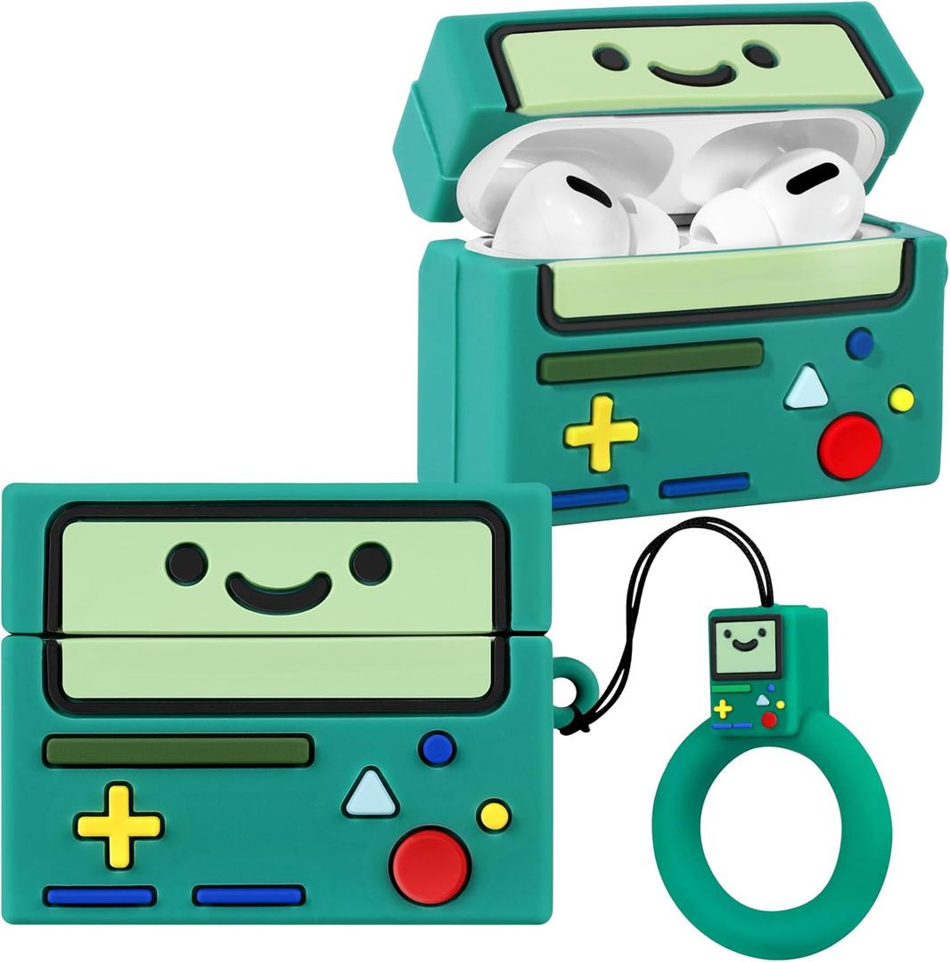 Boaretiu for Airpods Pro/Pro 2nd Generation Case - with Keychain Cute Kawaii Funny 3D Soft Silicone Fun Cool for Girls Women Teens for AirPods Pro and Pro 2 Case, Green Game