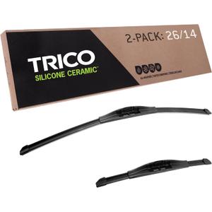 TRICO Silicone Ceramic Automotive Replacement Windshield Wiper Blade, Ceramic Coated Silicone Super Premium All Weather includes 26 inch & 14 inch Beam blades for Select Vehicle Models (90-2614)