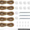 NOVINO RV Blinds Repair Kit for Camper Window, Pleated RV Shade Repair Kit, Camper Blinds String Maintain for Day Night Pleated Window Shade-Tan