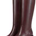 ZJA Knee High Boots Square Toe Boots Low Heel Flat Long Boots for Women Dress Chunky Comfortable Tall Boots