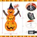 Halloween Decoration 4.3FT Retractable Jack-O-Lantern, 100 LED Collapsible Pumpkin Lantern with Black Star Hat, Plug in Halloween Lights with Stand for Indoor Outdoor Lawn Backyard Garden Decor