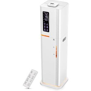 Humidifier with Warm & Cool Mist - 2.64Gal Top Fill, 500 sq ft Coverage, 60H Runtime, Remote, Humidity Control, Aroma Tray & Mood Light (Yellow/Blue)