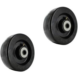 6" Diameter X 2" Width Phenolic Wheel,Black Flat Tread, Medium/Heavy Duty with 1/2 Roller Bearings. 800-1300 lbs Capacity (6" 2-Pack [ 2 Wheel ])
