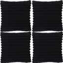 4 Pack 20x20 Pillow Cover Velvet Pillow Covers, Faux Fur Square Throw Pillow Covers for Living Room Decorations Throw Pillow Case, Throw Pillow Cover Cushion Cover for Home Sofa Bedroom Car, Black