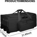 120L 3-Wheel Rolling Duffle Bag - Heavy Duty Military Deployment Bag, Durable Wheeled Duffle Luggage for Travel, Camping & Outdoor Adventures, Medium