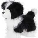Apricot Lamb Toys Plush Balck and White Charming Border Collie Puppy Dog Stuffed Animal Soft Cuddly Perfect for Kids 9.8 Inches