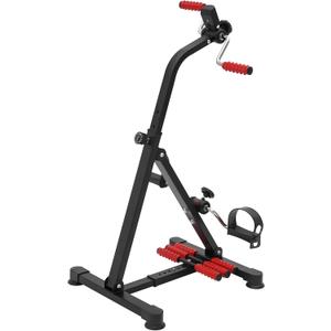 Pedal Exerciser Bike, Fitness Bike with LCD Screen, Adjustable Height(31.1-36.61 in) Knee Pedal Trainer for Seniors, Elder, 110 lbs Load Capacity