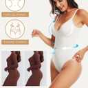 Bodysuits for Women, Tummy Control Full Body Shapewear, Seamless Deep V Neck Thong Body Suit