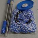 Spin Mop Replacement Handle, 47.6-Inch 360 Degrees Rotating Telescopic Stick with Robust Reinforced Plastic Disc for Bucket Cleaning System (Blue)