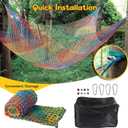Kids Playground Climbing Cargo Net - 6.5 x 9.8Ft Kids Playground Safety Net,Polyester Double Layers Rope Bridge Net for Tree House and Outdoor AdventureRainbow