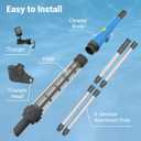 Cordless Spa Hot Tub Vacuum - Handheld Pool Vacuum for Above Ground Pool, Lightweight Stick Pool Cleaner with 2 Brush Heads, Ideal for Cleaning Debris and Sand (Blue)