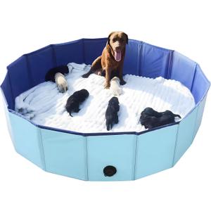 Artilife Whelping Box for Dogs Welp Box Whelping Pool,Puppy Whelping Pen for Puppies,Birthing for Dogs (63inch Dia.x12inch H(160x30cm), Blue)