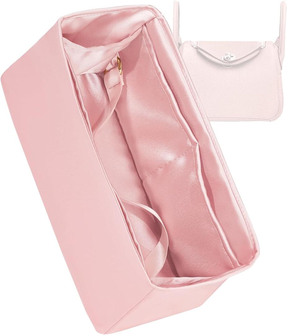 Silk Organizer for Lindy Mini/26/30/34,Soft and Gentle Touch Insert,Maintain Bag Natural Shape,Lightweight Inner BagBubblegum, Lindy 26