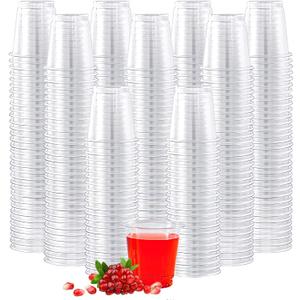 Lilymicky 900 PACK 2 oz Plastic Shot Glasses, 2 Ounce Clear Disposable Party Cups for Vodka, Whiskey, Tequila, Mini Plastic Containers for Sauce, and Sample Tasting